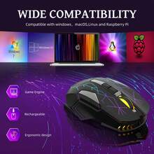 ATTACK SHARK * FREEWOLF X18 2.4G Wireless Mouse, 2400 DPI Windows/ PC/ Office/ Gamer, New Year 2026, Gift For Kids, Holiday - Black Star/ Black - Multicolor - View 7