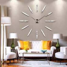 ساعة حائط صامتة ذاتية اللصق بتصميم إبداعي بسيط جديد 2026 - ساعة ديكورية DIY لغرفة المعيشة/الدراسة - ساعة رقمية - ساعة ملصق حائط مرآة - ملصق حائط - مكتب - غرفة نوم - ديكور المنزل - مقاس واحد - مشاهدة 9