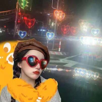 1pc Heart Design Glasses Color Block Eyeglasses Heart Effect Diffraction Novelty Eyewear For Birthdays, Party Favors, Music Festival Decor,