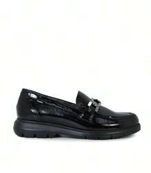 Fluchos Women Loafers Shoes - Black - View 1