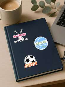 Baseball Name Decal | Personalized Custom Baseball Sticker | Team Baseball Decals Sticker With Name And Number | Baseball Gift-9pcs Stickers Scrapbook Supplies Funny Stickers Scrapbooking Supplies Kindle - A - View 9