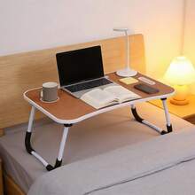 Lap Desk For Laptop Bed Trays For Eating And Laptops Bed Table Tray Breakfast In Bed Tray With Legs Lap Trays For Adults Lap Table Laptop Stand TV Trays For Bed With Cup Holder - 卡其色 - 查看 1