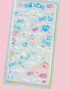 SANRIO 1张3D立体浮雕水晶贴纸手机壳DIY贴纸，可爱卡通水晶装饰贴纸，适用于手机、行李箱、笔记本，精美水晶环氧树脂浮雕装饰贴纸，流行手机壳贴纸，节日礼物（颜色随机） - 彩色 - 查看 8