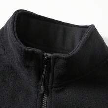 TIANXICO Mens Fleece Jacket Full Zip With Pockets Warm Lightweight Winter Jacket Thermal - Black - View 6