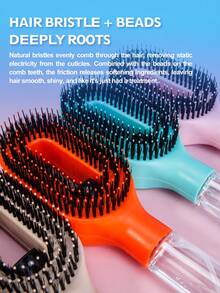 WANMEI 2-In-1 Spray Hairbrush, Transparent White, Water Mist Spray Brush, Built-In Water Tank, Soft And Flexible Bristles, Wet And Dry Styling Spray Brush, Suitable For Curly, Straight And Wavy Hair, Moisturizing Hairbrush,Curling Comb, Detangling Comb, Women's Comb, Hairdressing, Travel, Hair Products, Hair Tools, Hair Supplies, Hairdressers, Hair Accessories, Hair Salons, Hair Equipment.Berry Rose (Boxed) - 玫紅色 - 查看 4