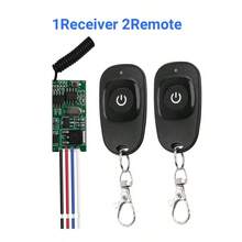 Interruptor de Motor de Control remoto inalámbrico de 433MHz 3,6 V 12V 24V controlador de Motor transmisor de 433 MHz Control remoto LED KB7G - Solo 1 control remoto - Ver 10