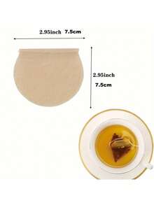 100pcs Tea Bags With Drawstrings, Suitable For Filtering Loose Tea, Herbal Tea, Traditional Chinese Medicine Powder, Etc., With Fine Mesh To Prevent Residue Leakage, Ideal For Home, Office, Travel, And Other Scenarios. - Multicolor - View 7