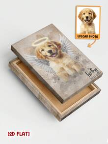 Catygift Customized Pet Memorial Canvas Angel Design, Personalized Pet Passing Gift, Upload Photo & Customize Name & Year, Cat/Dog Memorial Gift For Pet Owners - As Shown - View 10