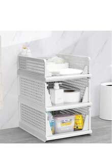 4X White,Wardrobe Drawer Units Organizer Clothes Closet Stackable Storage Boxe - White - View 6