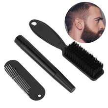 Men's Beard Pencil Kit Nylon Beard Brush Waterproof Sweat Proof 4 Tips Beard Filling PenBlack - Peine para barba + cepillo para barba - Ver 7