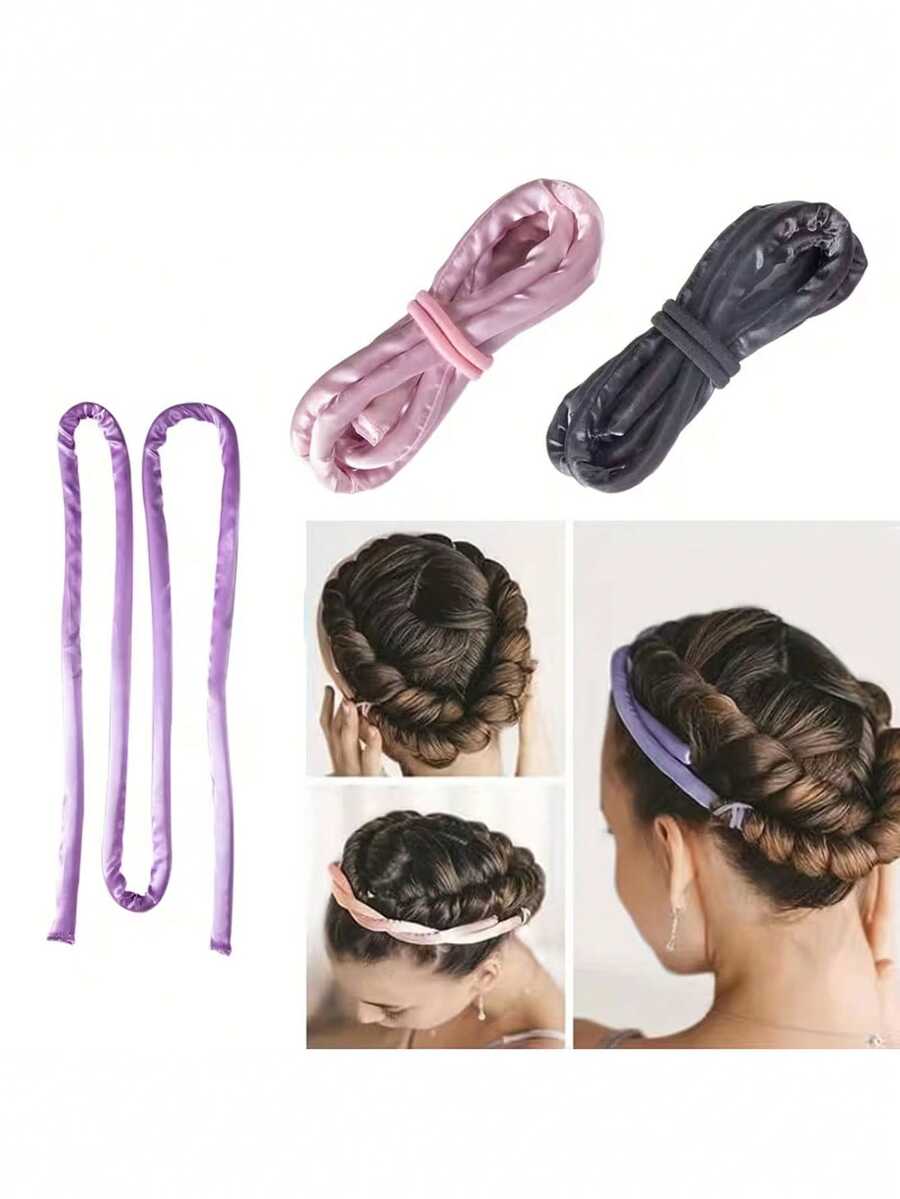 1 Set Of 4pcs / Extended Lazy Hair Curling Iron, Manual Hair Curling Tool, Hair Curling Iron, Wave Hair Curling Tool, Sleeping Hair Curler - Multicolor - View 1