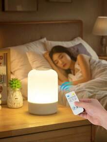 LED遥控夜灯，可充电台灯，卧室床头触摸灯，方便喂奶，护眼睡眠灯 - 白色 - 查看 3