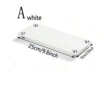 1 Set White/Black Acrylic Vanity Tray Organizer Rack, Luxury Bathroom Countertop Makeup Cosmetic Jewelry Fragrance Display Shelf - Multicolor - View 9