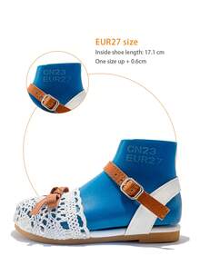 1 Pair Fashion Children's Flat Sandals, Girls' Closed Toe Anti-Collision Sandals, Mesh Breathable Upper, Bow Decor, Adjustable Strap Design, Suitable For Daily Outing, Wedding Party, Summer Holiday - White - View 3