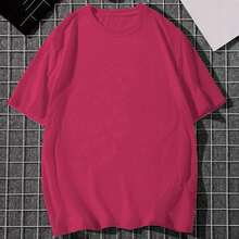 Kit 4 Blusa Camiseta Oversized T Shirt Lisa Casual Unissex Plus Size Confortável Macia Leve - Preto, Mostarda, Rosa Chiclete e Azul Royal - Visão 2