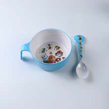 Paw Patrol Figure Cartoon Dinnerware Set - Plastic Plate With Spoon And Fork, Cartoon Character Design Meal Tray Cute And Durable Rice Spoon Preschool Complementary Food Tableware Model Gifts - Multicolor - View 2