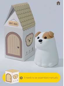 7-Color Adjustable Brightness Dog LED Night Light With 30-Minute Timer, 3 Dimming Levels, USB Rechargeable Bedside Lamp For Bedroom Decor - Multicolor - View 6