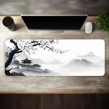 1 件大尺寸游戏鼠标垫，采用传统中国风格山水建筑黑白水墨画设计。这款防滑可水洗橡胶底座鼠标垫经久耐用、防污，不仅是理想的游戏鼠标垫，也是时尚的桌面装饰和学习配件——是送给游戏玩家的完美礼物。 - 彩色 - 查看 4
