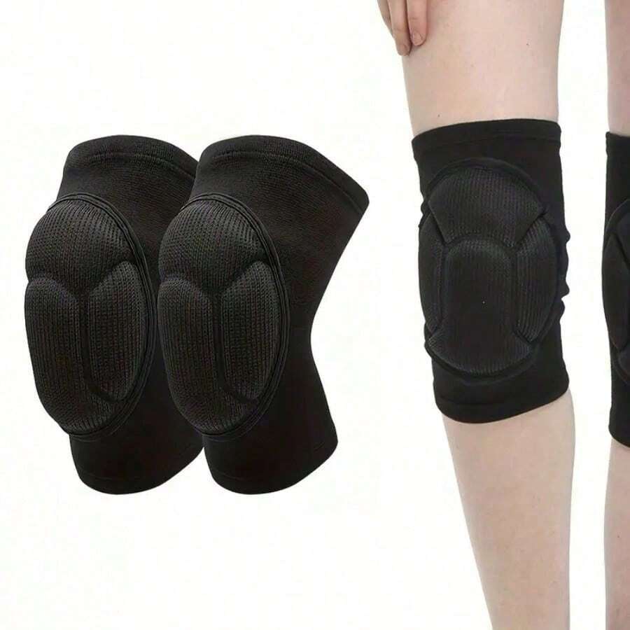 Thickened Anti-Collision Foam Knee Pads, Soft And Comfortable, Suitable For Dance, Volleyball, Roller Skating Training And Gym Workouts, Providing Knee Support During Sports - Black - View 1
