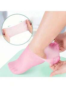1 Pair Women's Skin-Friendly Silicone Moisturizing Socks Gel Heel Crack Repair Socks For Softening Calluses Rough Skin Home Spa Pedicure Valentine's Day Gift - Multicolor - View 10