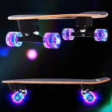 Nattork Complete Skateboards 29" X 9" Youth Cruiser Skateboard For Beginners Double Kick Deck Concave Girls Or Boys Skateboard - Black Hole - View 4
