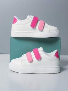 Giày thể thao mới mùa xuân/thu cho trẻ em, giày thể thao casual có quai kép và khóa dán bằng da. - trắng - Xem 3