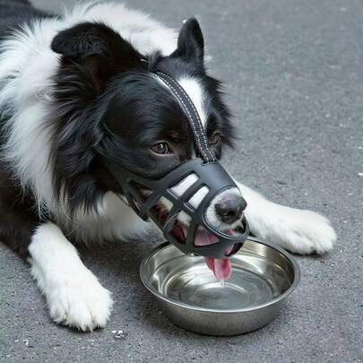 Bozal para mascotas nuevo, diseño de cesta transpirable, adecuado para perros grandes, anti-mordedura y anti-ladrido, hecho de material TPR y correa de nailon reflectante. Adecuado para perros agresivos pequeños, medianos y extra grandes. Permite respirar y beber. Ideal para aseo, recorte, entrenamiento y actividades al aire libre.