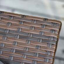 Garden Table, Side Table, Parasol Stand, 54 X 54 X 55 Cm, In Brown Polyrattan, Ideal For Garden Furniture And Terraces. - C - View 8