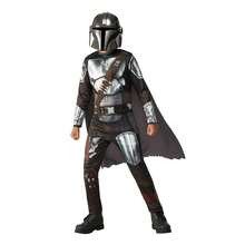 KIWI Mandalorian Classic Star Wars Cosplay Costume, Gray And Brown Jumpsuit With Printed Silver Armor And Cape, Ideal For Carnival And Galactic Theme Parties - 彩色 - 查看 1