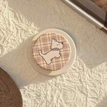 撞色格纹小狗图案 Magsafe 磁吸手机支架，可扩展便携式气垫手机支架 - 彩色 - 查看 18