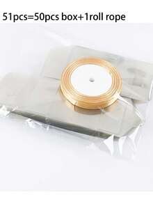 51 hộp quà bằng nhựa PVC trong suốt, hộp quà hình vuông trong suốt, hộp đựng khăn và trà trang trí, thích hợp làm quà tặng bất ngờ cho tiệc sinh nhật tự làm (kèm ruy băng vàng) - Vàng - Xem 6