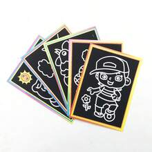 10pcs Wooden Scratch Art Set, Reveal Hidden Colorful Patterns, Suitable For Coloring And Doodling, Provides Endless Creative Drawing Fun, Ideal Gift For Holidays - Multicolor - View 5