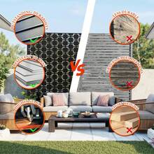 Panel Separador Portátil de Metal, Biombo de Privacidad de Pie 183 cm Alto, para Terraza, Balcón o Hogar, Resistente al Clima y Montaje Sencillo - Estilo 1 - Ver 4