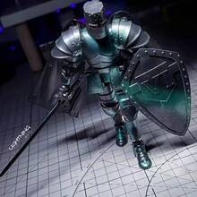 T13 No.13 Medieval Knight Armor Movable Action Figure (Self-Assembly Required), Silver, Type B Multi-Joint Design, Perfect For Collection And Desktop Decoration, Suitable For Creative Leisure Activities Of All Ages - Multicolor - View 5