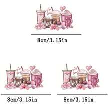 Bộ 1/2/3 miếng dán chuyển nhiệt hình cốc trà sữa, có thể ủi và giặt được, thích hợp cho áo thun, quần jean, áo len, túi xách, gối, đệm, cỡ Queen. - 3PCS-S - Xem 7