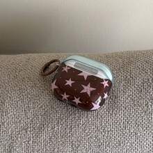Minimalist Contrast Color Transparent Brown & Pink Star With Hanging Ring Earphone Case For AirPods Pro 2, Cute Apple 4 Minimalist 3 New 1/2 Generation Earphone Case For Women - Brown - View 12