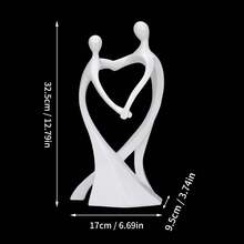 YUNRUICHI Modern Minimalist Abstract Couple Resin Sculpture Statue Clean White Finish Art Ornament For Living Room Office Desktop Home Decoration Gift - 白色1件 - 查看 7