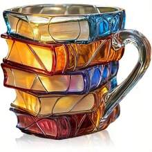3D Stacked Book   Quirky Bookshelf Coffee Cup – Perfect Gift For Bookworms & Bibliophiles  ☕ - Màu đỏ tím - Xem 6