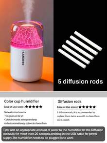 Mini Humidifier Volcanic Rock Lighting 180ml/USB Powered, Suitable For Cars, Home, Office, Bedroom, Yoga Meditation Room, Pilates Studio Gifts Low Noise Mist Diffuser - Oval - View 21
