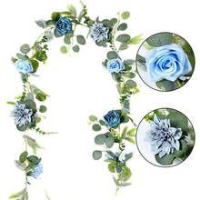 5.6ft Artificial Green Plant Vines Faux Realistic Peony Garland Hanging Decorations For Table Wedding Backdrop - 彩色 - 查看 3