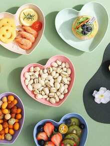 1pc Unstoppable Heart-Shaped Snack Divider Plate, Azeroth Plate, Snack Bowl, Multi-Layer Bowl Plate, Nuts, Candy And Fruit Container, Reusable Plastic Snack Plate With 4 Compartments, Suitable For Home And Restaurant - Multicolor - View 11