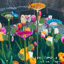 Outdoor Garden Decor Flower & Leaf, Bee Waterer, Butterfly & Hummingbird Waterer, Garden Decor - A - View 3