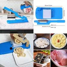 1个多功能食物切片器 - 易于组装，可拆卸，适用于冷冻肉类、土豆、香蕉、苹果等 - 无需充电，无需电池 - 适合家庭厨房使用，切片切丁，厨房切片器 | 符合人体工程学的手柄 | 结构，食物切片器 - 彩色 - 查看 4