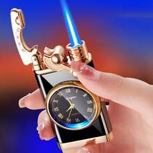Butane Lighter, Single Flame Lighter, Vintage Genuine Dial Lighter, Windproof Lighter, Arm Ignition Lighter, Adjustable Flame Size, Blue Flame Lighter, Multifunctional Lighter, Refillable Butane, Gifts For Boyfriend And Father, Excluding Butane - màu đen - Xem 9
