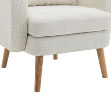 Modern Teddy Velvet Sofa Chair, Chair With Extra Thick Cushion, Unique, Solid Wood Legs, Multicoloured Optional. - White - View 9