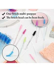 100 Pcs Disposable Mascara Wands Bulk Mascara Eyelash Brush Spoolies Makeup Applicator Eyelash Wands For Eye Lash Extension, Eyebrow Comb, Eyebrow Brush,Eyeshadow Brush,Spoolie,Spoolie Brush - Rectangle - View 4