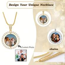[Customization] Personalized Picture Necklace, Hip-Hop Picture Chain, Personalized Gifts For Fathers, Men, And Women, Customized Photo Pendant Necklace With Great Commemorative Significance - Multicolor - View 6