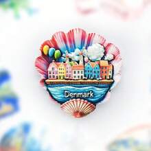 1/2个树脂冰箱贴，荷兰、比利时、卢森堡、丹麦、阿姆斯特丹、布鲁塞尔、哥本哈根郁金香、风车旅行纪念品，家居、办公室、卧室、度假岛屿磁性装饰品，荷兰、比利时旅行创意礼物 - 多色 - 查看 10