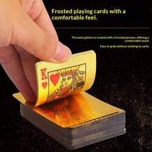 金箔镶嵌美元网格图案 - 哑光耐用特殊用途扑克牌，节日、派对和互动游戏的完美礼物 - 彩色 - 查看 4