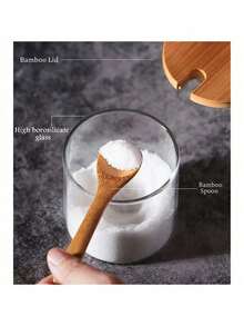 1 件厚玻璃香料罐，防潮调味容器，厨房盐/糖/味精瓶，糖罐，白色雪白糖储存罐，家用密封玻璃罐，用于茶叶、陈皮、谷物和谷类食品 - 無色 - 查看 7